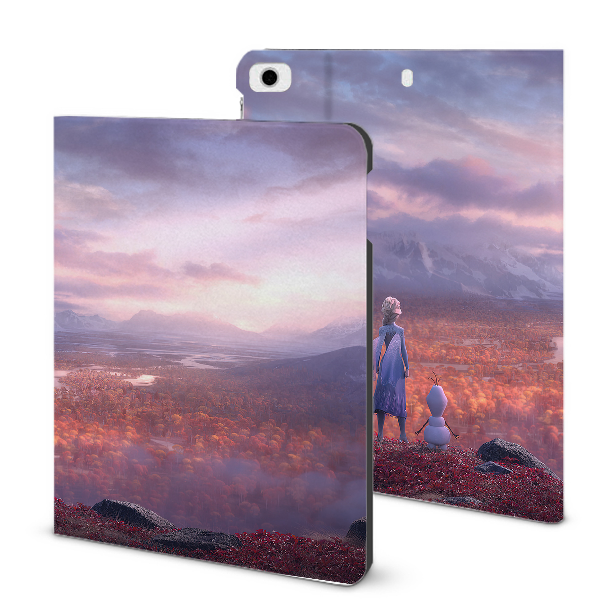 （画像用） アナと雪の女王 アンナ エルサ Frozen Anna Elsa IPad ケース ブック型 PUレザー TPU 耐衝撃 軽量 薄型 ペン収納なし 全面保護 IPad 各モデル対応